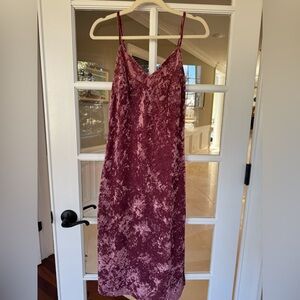 Crushed velour slip dress